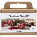 Creativ Company DIY Sets Macramé Kreativ Set Weihnachtskugeln, Weihnachtsrot,...