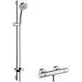 hansgrohe Croma 100 Brausesystem Aufputz Multi, 900mm Brausestange, Chrom, Ecostat Comfort Thermostat 27085000