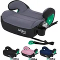 FableKids Sitzerhöhung Auto Kinder Isofix | 3-Punkt-Sicherheitsgurt | Kindersitzerhöhung bis 5 Jahre | Autositz für Kinder 125-150cm mit Becherhalter | ECE R129/03 | Grau