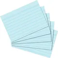 Herlitz Karteikarten, DIN A7, liniert, blau aus Papier, 170 g-qm, holzfrei, Linienfarbe: blau, doppelte (A7, 100x, 170 g/m²) (10836237)