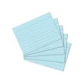 herlitz Karteikarten A7 10,6 x 7,5 cm, liniert, blau, 100 Stück, für Schule, Studium & Büro