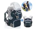 Fillikid Babytrage Blau, Rückentrage für Baby & Kleinkind mit Sonnenschutz, Kraxe zum Wandern