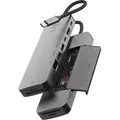 LinQ, USB-C 10Gbps Hub 9-in-1 HDMI / Ethernet / SSD / SD Karten, Silber - Grau