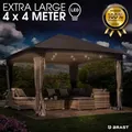 Alu Pavillon INFINITY 4x4m dunkelgrau inkl. LEDs