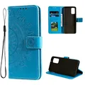 CoverKingz Handy Cover kompatibel mit Samsung Galaxy A53 5G - Handyschutz mit Kartenfach Klapphülle - Bookcase Hülle aufklappbar Motiv Mandala Blau