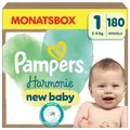 Pampers Harmonie Gr.1 Newborn 2-5 kg Monatsbox Windeln, 180 Stück