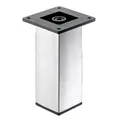 Design Möbelfuß Aryta, Edelstahl-Optik, 50 x 50 x 150 mm, B-Ware Folie defekt