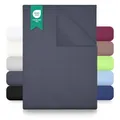 GREEN MARK Textilien Klassische Bettlaken – Flaches Laken aus 100% Baumwolle, ohne Gummi, hautfreundlich, pflegeleicht, bei hohen Temperaturen waschbar - Anthrazit Grau - 180x275 cm