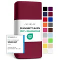 Jacobson Jersey Spannbettlaken Spannbetttuch Baumwolle Bettlaken (120x200-130x200 cm, Bordeaux)