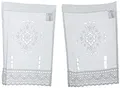 Home Fashion 023/915-0105 045X0030CM Fensterbilder Leinenstruktur Lochstickerei, Stoff, Weiß, 45 x 30 cm