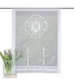HOME WOHNIDEEN Vorhang Fensterbehang ALEGRA, Leinenstruktur bestickt, halbtransparent, weiß (2 St), halbtransparent, 100% Polyester