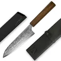 REDSALT® SANTOKU 三德 17cm SPG2 Damaststahl Allzweckmesser handgefertigt in Japan | HRC 62+ Profi Kochmesser 65 Lagen Damast Klinge rostfrei | Chef Messer Küchenmesser Damastmesser