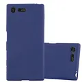 Cadorabo Hülle kompatibel mit Sony Xperia X COMPACT Schutzhülle TPU Silikon Case Frost Design Slim Kratzfest Weiche Gummi mit Rundumschutz Case Hülle für Sony Xperia X COMPACT in Blau