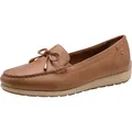 Tamaris Comfort Damen Slipper Leder Mokassin weit geschnitten 8-84600-44, Größe:39 EU, Farbe:Braun - Braun - 39