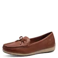 Tamaris Comfort Damen Mokassins aus Leder mit Schleife, Braun (Cognac Nappa), 39 EU