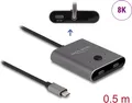 Delock Switch 2 to 1 - Hub - bidirektional, 8K, 10 Gbps - 2 x USB-C (Power Delivery) - Desktop