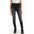 Rokker Tech High Waist Damen Motorrad Jeans, schwarz-grau, Größe 36