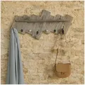 HTI living Rustikale Wandgarderobe aus Holz im Vintage-Design Kleiderhaken Wandhaken Hakenleiste