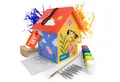 Eli Vogelhaus Bausatz für Kinder zum bemalen inkl. Vorlagen - 6 Farben - Pinsel, Holzhammer - Nägel - kreative Schablone - Nistkasten