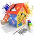 Eli Vogelhaus Bausatz für Kinder zum bemalen inkl Hammer Farben und Schablone
