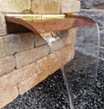 Wasserfall Set 60 cm Fallhöhe 1 mtr. Cortenstahl Rost mit langem Auslauf LED-Beleuchtung Speyer