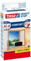 tesa Fliegengitter für bodentiefe Fenster, beste tesa Qualität, anthrazit, durchsichtig, 1.2 m x 2.4 m