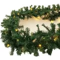 Mojawo 35 LED Girlande Beleuchtet Tannengirlande Lichterkette 270 cm Batterie Außen