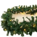 35 LED Girlande beleuchtet Tannengirlande Lichterkette 270 cm Batterie außen