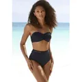 Bügel-Bandeau-Bikini-Top S.OLIVER "Aiko", Damen, Gr. 34, Cup B, schwarz, Microfaser, Polyamid, Microfaser, unifarben, Bikini-Oberteile, mit Häkeloptik