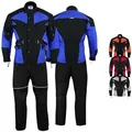 Motorradkombi Herren 2-teiler mit 6CE-Protektoren Motorradanzug Textil Winddicht Motorradjacke & Motorradhosen-Set - aus 4 Schichten Abnehmbar Thermofutter - insgesamt 9 Taschen - Blau/Schwarz - 50