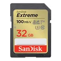 SanDisk Extreme SDHC UHS-I Speicherkarte 32 GB (V30, 100 MB/s Übertragung, U3, 4K UHD Videos, wasserdicht, stoßfest, temperaturbeständig)