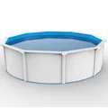 Steinbach Aktionsangebot Stahlwand Swimming Pool Set "Nuovo de Luxe" inkl. Pool Starterset Chlor, weiß / blau, Ø 360 x 120 cm