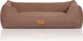 Knuffelwuff Hundebett Lotte aus Velours mit feinem Handwebcharakter XXL 120 x 85cm Lichtbraun