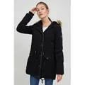OXMO Parka OXAnna Parka mit Kunstfell-Kapuze schwarz XL