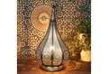 Casa Moro Tischleuchte Orientalische Lampe Monza Silber, schöne Weihnachtsbeleuchtung, ohne Leuchtmittel, Marokkanisches Windlicht IRL620