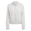 adidas Women's Train Essentials 3-Stripes Woven Warm Up Jacket, Wonder Alumina/White, XXL