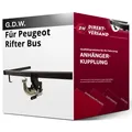 Anhängerkupplung abnehmbar für Peugeot Rifter Bus 08.2018-jetzt inkl. EBA neu