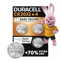 Duracell CR2032 Knopfzellen, CR 2032 Lithium Knopfzelle 3 V (4 Stück), ideal für z.B. Autoschlüssel, Waagen, Fitnesstracker, medizinische Geräte