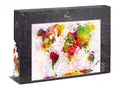 Ulmer Puzzleschmiede - Puzzle „Bunte Welt“ - Klassisches 1000 Teile Puzzle – Modernes Puzzlemotiv mit origineller Farben-Inszenierung der Weltkarte