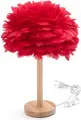 Art Deco Feder Nachttischlampe rot CBDPH