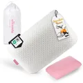 alkamto Reisekissen – Campingkissen – Ergonomisches Memory-Schaum-Kissen mit Temperaturregulierendem Bezug – Extra Baumwollbezug – Inklusive Reisetasche