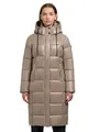 khujo Damen Steppmantel angesagte lange Winterjacke aus shiny glänzendem Material Shane2-YM Champagne Beige Gr. XL