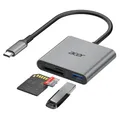 USB C SD Kartenleser Aluminium 2in1 mit USB 3.0 für Micro SD SDXC, Tablet, La...