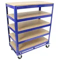 Etagenwagen Transportwagen Magazinwagen Kommissionierregal Regal Lagerregal Garagenregal Werkstattregal Kommissionierwagen 750 kg 900 kg (5 Eben | 115x90x45 cm | Traglast 750 kg)