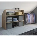 VCM Holz Kleiderschrank | offener Schrank | begehbarer Kleiderregal | Dachschrägen Regal | Maße ca. B. 90 x H. 100 x T. 50 cm - Dacho l - Braun