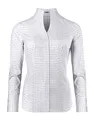 Vincenzo Boretti Bluse, modern-fit/leicht tailliert, Kelchkragen, gepunktet - bügelleicht weiß/dunkelblau 40