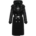 Navahoo Wintermantel Kuscheltraum 14 Modischer Damen Plüschmantel aus angesagtem Materialmix schwarz M (38)