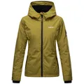 MARIKOO Damen Sportliche Outdoorjacke Übergangs Regenjacke mit Kapuze Brombeere