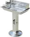 Edelstahl Standsäulengrill Gartengrill Holzkohlegrill Standgrill Barbecue Grill