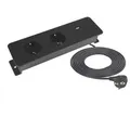 TecLines TES017B 2-fach Einbausteckdose mit USB A/C Charger, 1,5 m Kabel, schwar...